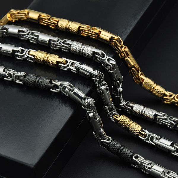 

designer jewelry selling in europe and america stainless steel men's byzantine necklace east roman emperor chain titanium steel je, Silver