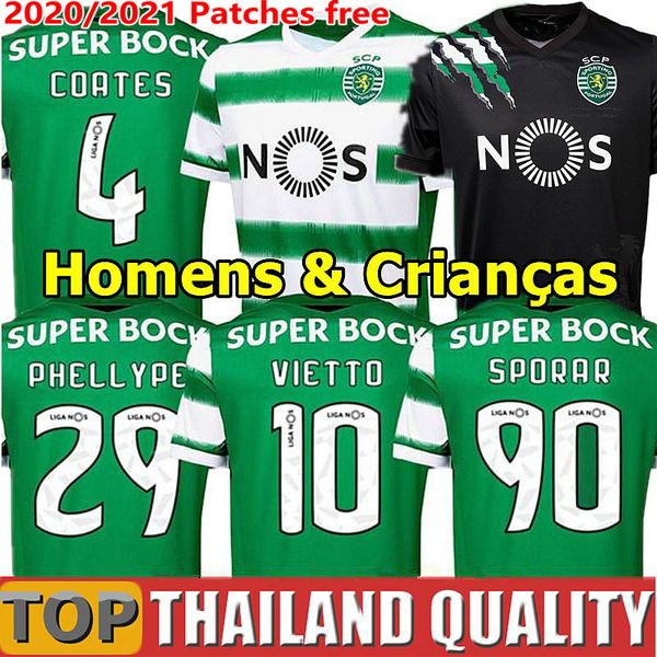 

2021 sporting clube de sporting cp lissabon soccer jerseys vietto coates acuna phellype 20 21 fuÃball trikot lisbon home away men uniform, Black;yellow