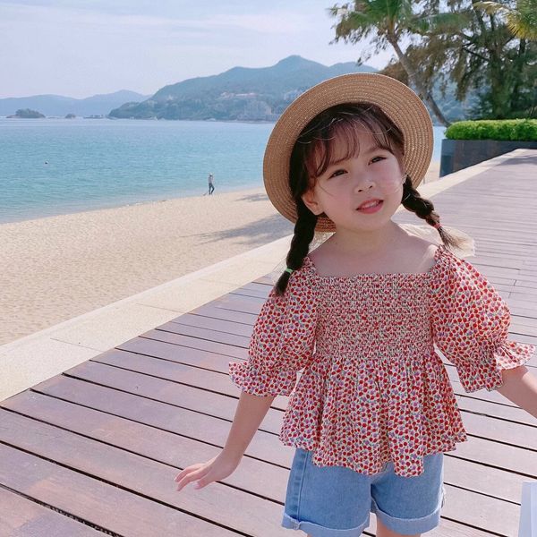 

acs1q little floral cute bubble sleeve for girls in ha's family sweet backless little floral cute bubble sleeve for girls in ha's, White;black
