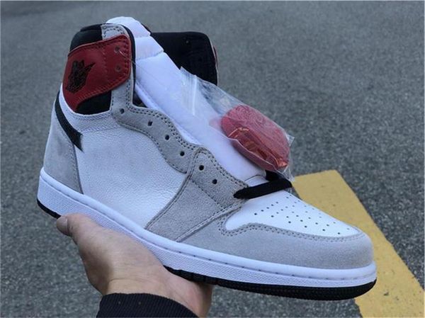 

1 og high light smoke grey men basketball shoes white black varsity red 555088 -126 sports shoes sneakers 7 -13 0q0