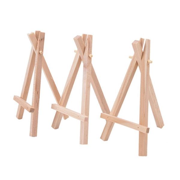

8x15cm natural wooden mini tripod easel mini display stand for wedding place name holder menu board minis tripod easel mini display stand