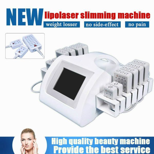 

laser liposuction slimming machine 12 pads diode lipo laser lipolaser fat reduction cellulite removal machine home salon use, Black