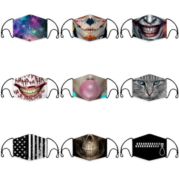 

2020 in stock fast ship s and face masks with breathing valve 3-layer fashion designer mask dustproof earloop masks 09#279