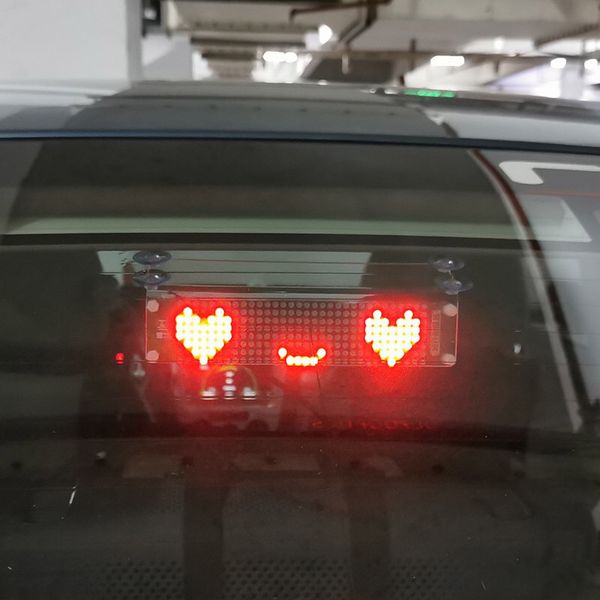 

led auto universal display scrolling screen expression usb light dynamic turn signal rear brake sense lamp modification set