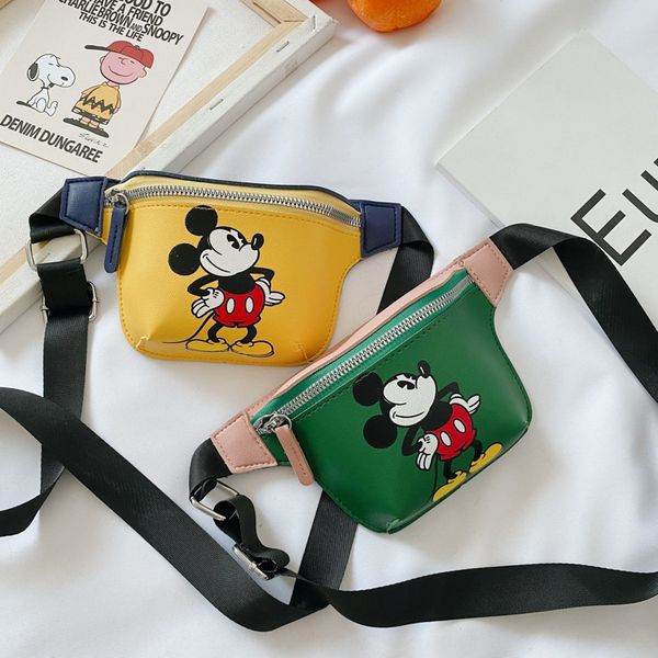 

2020 new fashion cartoon mini contrast color children boys and girls running running small waist chest bag crossbody bag