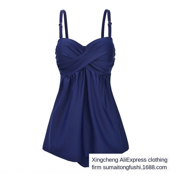 

2019 new women's split conservative swimsuit tight fashion triangle solid color swimsuit, Black;red