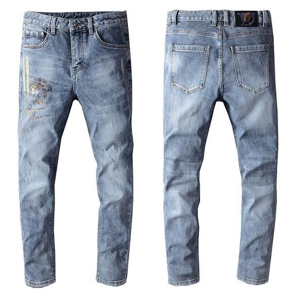 

мужские модельера trend мужская zipper локомотив straight paint punk мужские джинсы велосипед паркур дизайнер дизайн, Blue