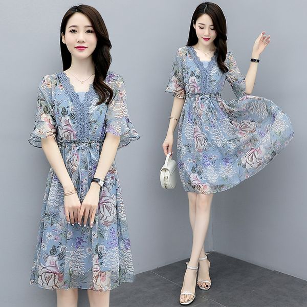 

waet9 малый шифона женщин летом 2020 элегантный стиль юбка ins супер фея короткий малый шифон женщин лето 2020 элегантное платье dressskirt, Black;gray