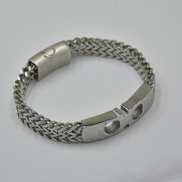 

titanium metal woven bracelet special design luxury french man jewelry charm bracelets men wear pulseira gift, Golden;silver