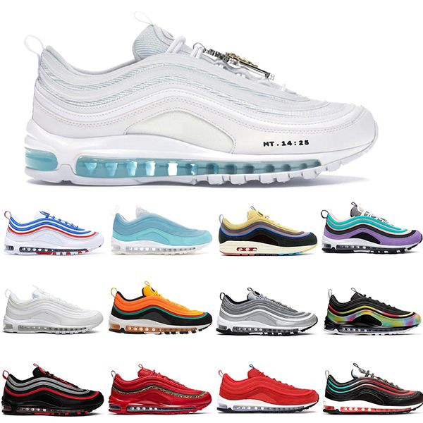 

jesus 97 running shoes men women outdoor shoes sean wotherspoon game royal silver bullet reflective bred mens trainer sneakers 36-45, White;red