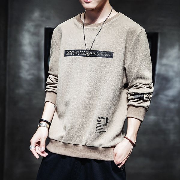 

2020 autumn new hoodies men o-neck long sleeve men's hoodie fashion printed personalized embroidered logo casual sweatshirts, Black