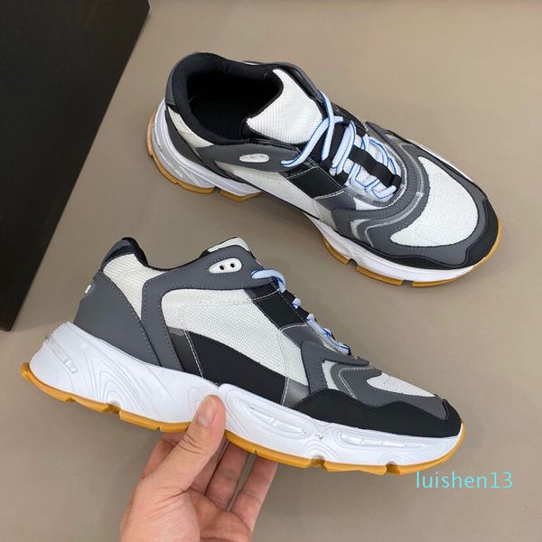 

men's canvas and calfskin trainers fashion europa fashion sneaker new sneakers b22 trainer technical knit shoes 39-45l13, Black
