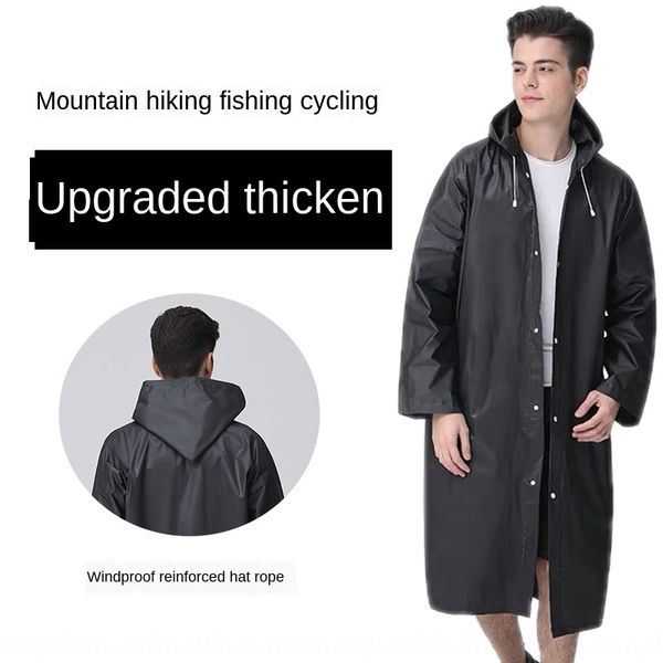 

outdoor men's thickened raincoat fishing portable extra size long waterproof cloak cloak poncho climbing rainproof clothing, Red;brown