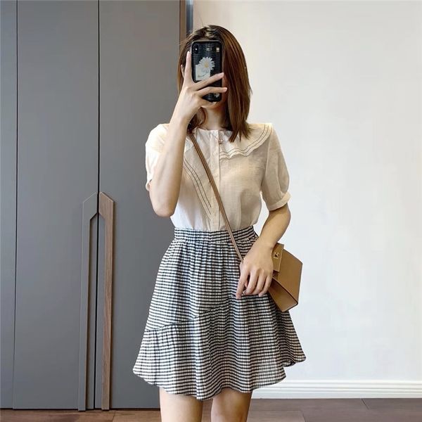 

it is rare summer real skirt to see real silk cotton asymmetrical small a- version slimming skirt in summer, Black