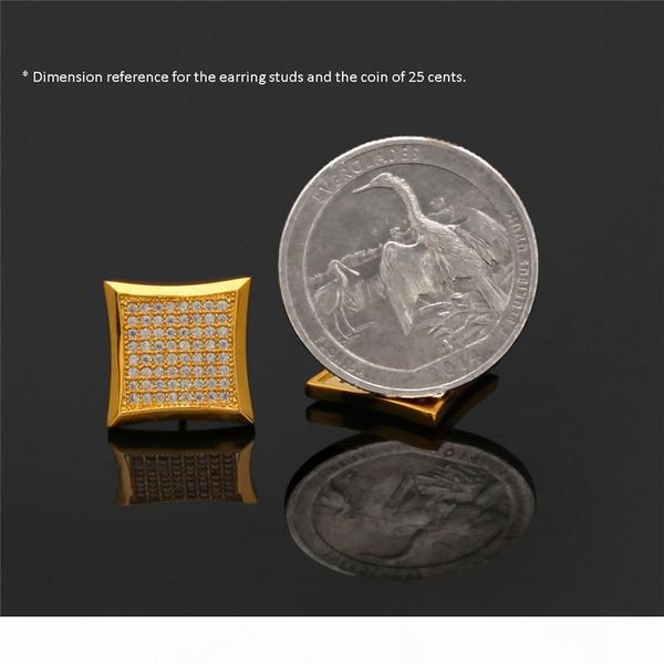 

ice out hiphop earrings for men bling cubic zirconia gold earings rings hip hop jewelry cool rappers dj ear studs chandelier, Silver