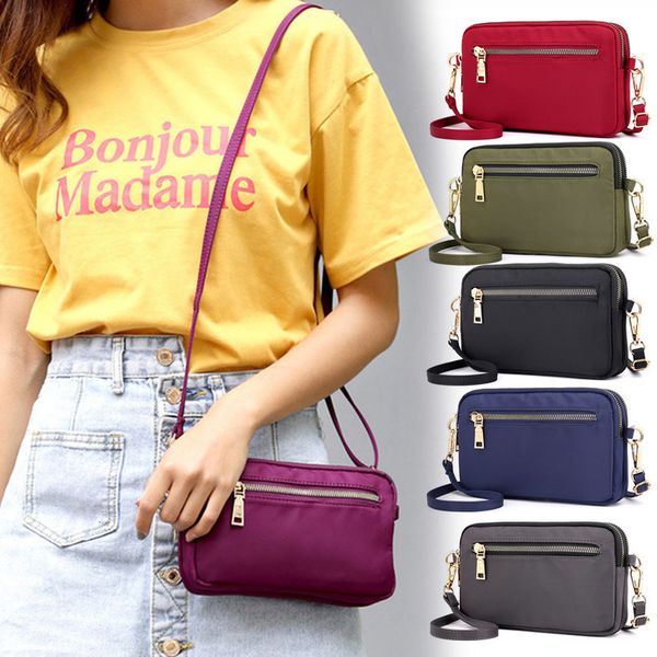 

new arrival women mini mobile bag waterproof nylon lightweight wear resistant messenger bag