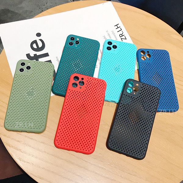 

полые охлаждения дышащий телефон чехол для iphone 11pro max 6 8 7 plus ultra slim силикона встроенная крышка для iphone 11 couque