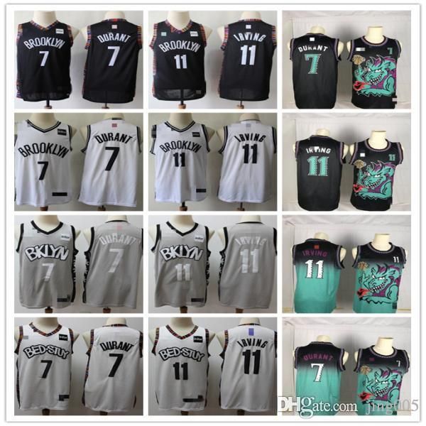 

мужской brooklyn сети 11 kyrie ирвинг 7 kevin дюрант белый черный серый баскетбольное, Black;red