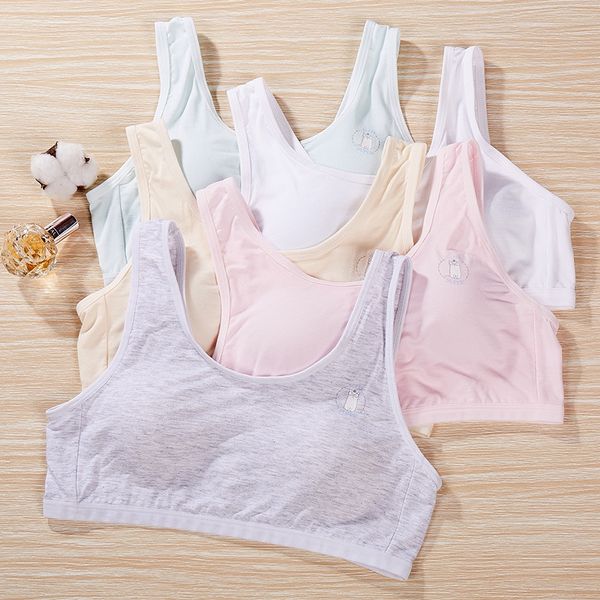 

puicz lidemi girls' developmental underwear primary and secondary school students' sports underwear vest vest anti-exposure bra wi, White