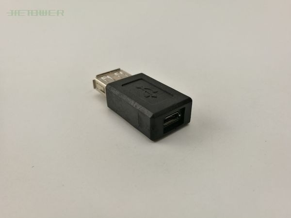 200 peças Atacado de alta velocidade USB 2.0 feminino A a micro USB B 5 pinos Conector de adaptador feminino clássico design simples