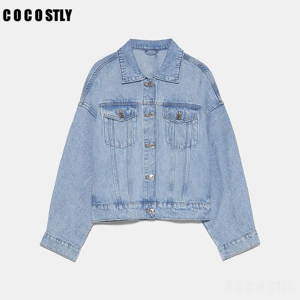 

denim jackets women's blue coat 2020 autumn denim jackets for women jeans single breasted coats female feminine clothing, Black;brown