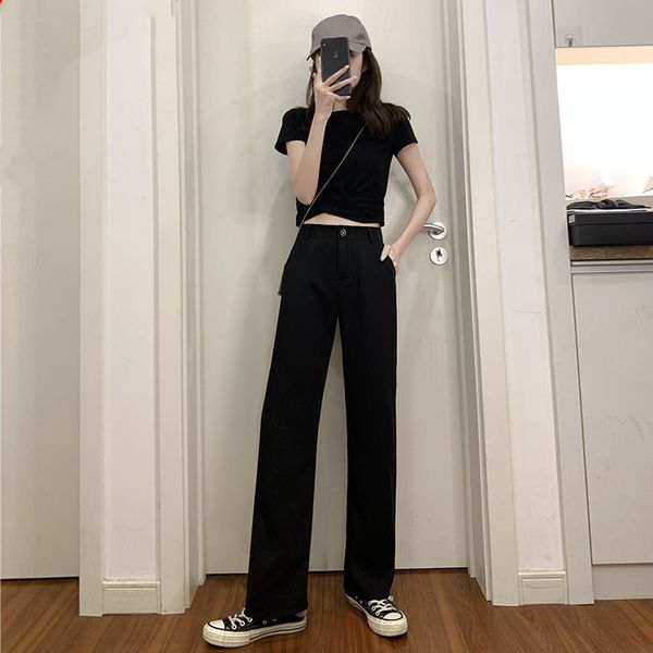 

sweatpants women clothes pants streetwear 2020 summer fashion korean style wide leg harajuku baggy black high waisted vintage, Black;white
