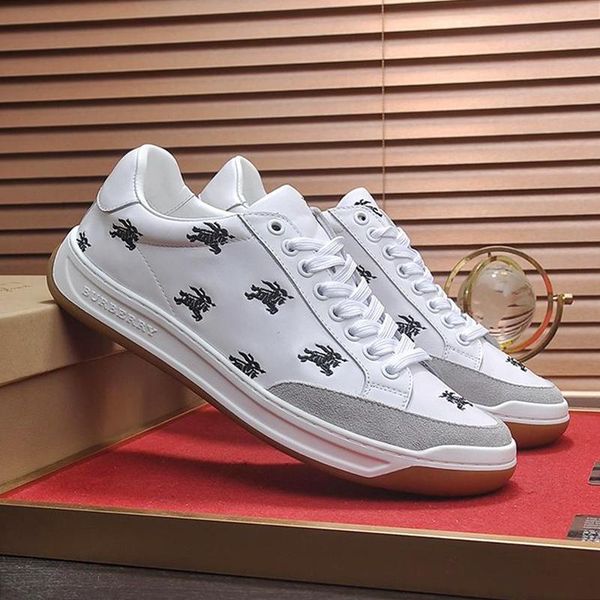 

leisure sports shoes mens casual luxury sneakers outdoor sports low heels lace up perforated logo leather tennis sneakers zapatos de hombre