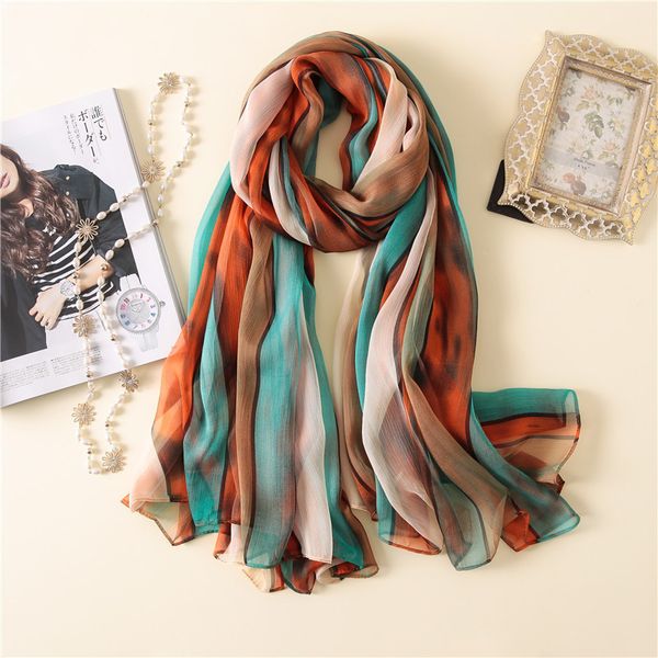 

женщины большой шифон шарф стильный пляж печати foulard офис леди элегантные цветные негабаритные шаль украл, Blue;gray