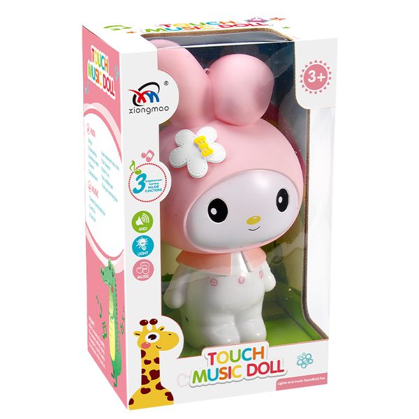 

kid игрушка умного сенсорного управление музыкой кукла фонарь мер кролик для малыша дара 04