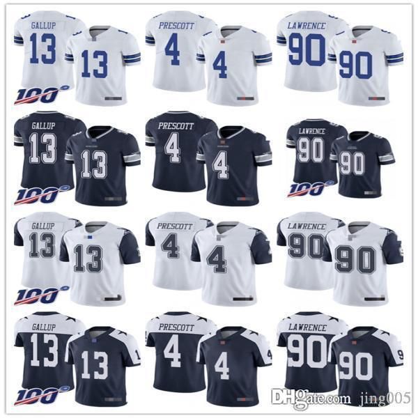 

men women youth dallas cowboys 13 michael gallup 21 ezekiel elliott 4 dak prescott 90 demarcus lawrence custom football jerseys, Black;red