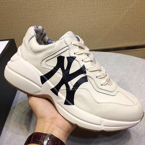 

2021 zapatillas hombre men 's rhyton sneaker with print men 's shoes low sports men shoes autumn and winter plus, Black