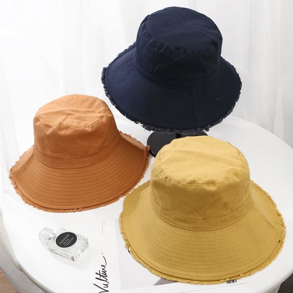 

new shade in 2020 korean style solid color large eaves woolen fisherman women's fisherman sun sun hat outdoor leisure hat fashion, Blue;gray