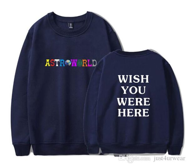 

mens o-neck pullover sweatshirt women clothes fashion casual hoodies lovers travis scott astroworld print high street sweater hoodie, Black