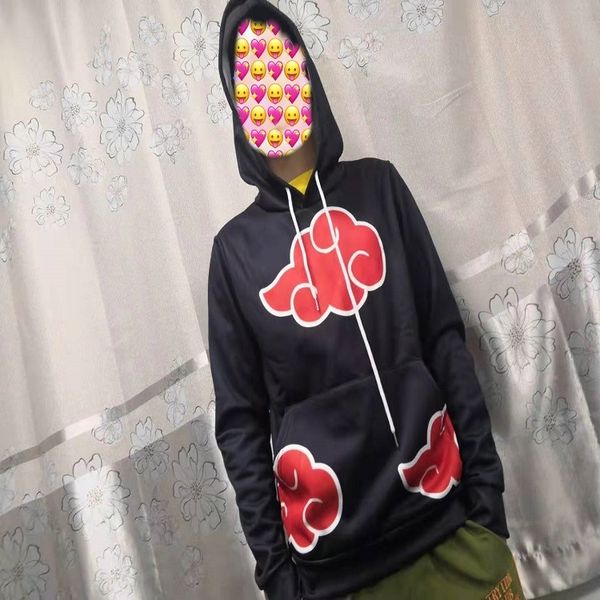 

velvet naruto cos xiao organization sweater pulloversweater pullover yu zhibo skunk 3d pullover cardigan cosplay animation, Black