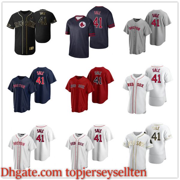 

boston red sox men women youth 41 chris sale 2020 authentic baseball jersey, Black
