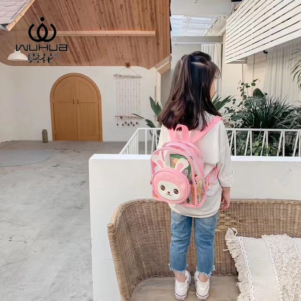 

fbnyt small pvc transparent children's cute cartoon new kindergarten small backpack bag schoolbag pvc transparent children's cute