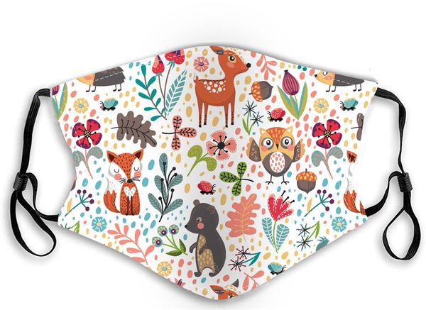 

protective kids mask cartoon facial mask anti-pm2.5 non-woven 3 layers breathable earloop masks wiht fast shipping#976