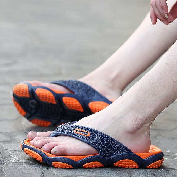 

2020 summer man flip-flops home indoor bathroom outdoor beach slippers men comfortable sandals male anti slip clamped feet shoes, Black