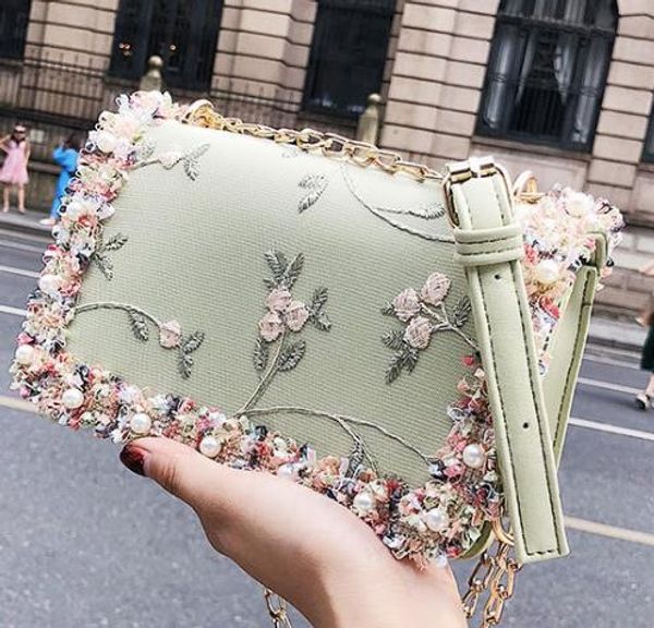 

designer bag female 2020 newset fashion wild embroidered crossbody chain shoulder bag