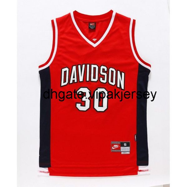 

дешевые стеф карри 30 davidson college wildcat баскетбол джерси mens vest сшитые баскетбольное, Red