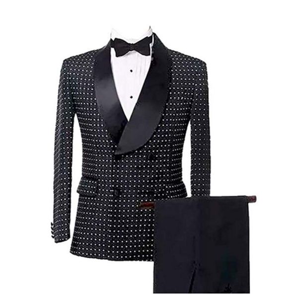 

business double breasted men suits slim fit groom blazer coat tailored long size 34 36 38 40 42 44 46 48 50 52, Black