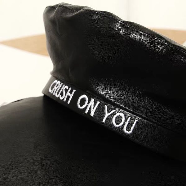 

ghnts korean style letter embroidery painter's hat beret beret female atmospheric dome painter hat fashionable temperament female corni, Blue;gray