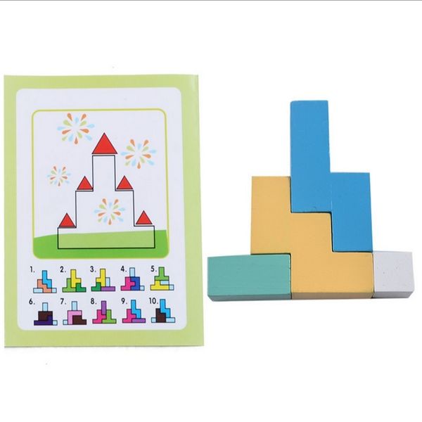 

дерево tangram логические iq cube деревянные 3d тетрис игры обучающие головоломки игрушки детские игрушки детские рождественских подарков y2
