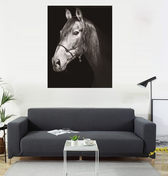 

horse head painting hanging flag, living room decoration, sofa background, interior decoration painting, 600d4 buckle 100 * 150cm