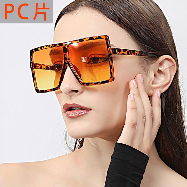 

2020 new large frame oversized sunglasses women designer rimless square shades vintage gradient transparent fashion sunglasses, White;black
