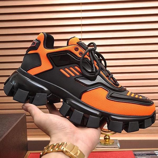 

cloudbust thunder knit sneakers mens shoes outdoor walking comfortable footwears sports lace -up low vintage men shoes fast delivery, Black