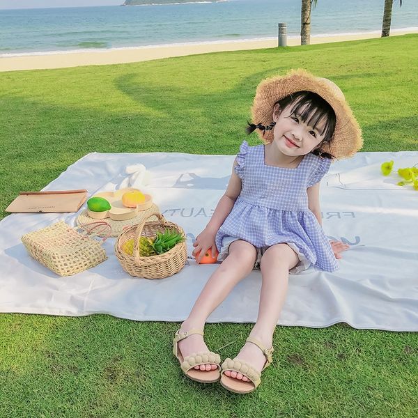 

n53oi 2020 new children's tong chen shan tong chen shan jacket children's shirt girls korean fashion bubble plaid flying sleeve do, White;black