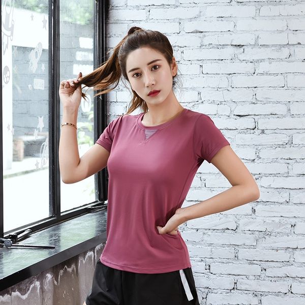 

go8tw sports women's short-sleeved quick-drying gym clothes t-shirt yoga clothes t-shirt running half-sleeved stretch tights yoga c, White;red