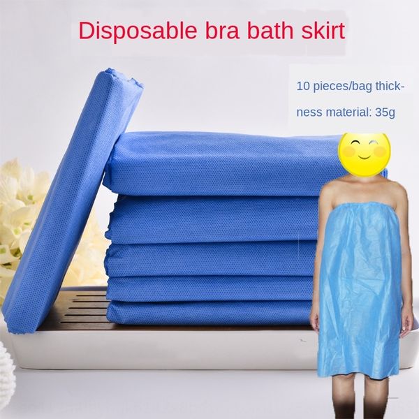 

xqoko non-woven non-woven bath skirt and bathrobe bath skirt bathrobe disposable beauty salon breast wrapping wipe female average size femal