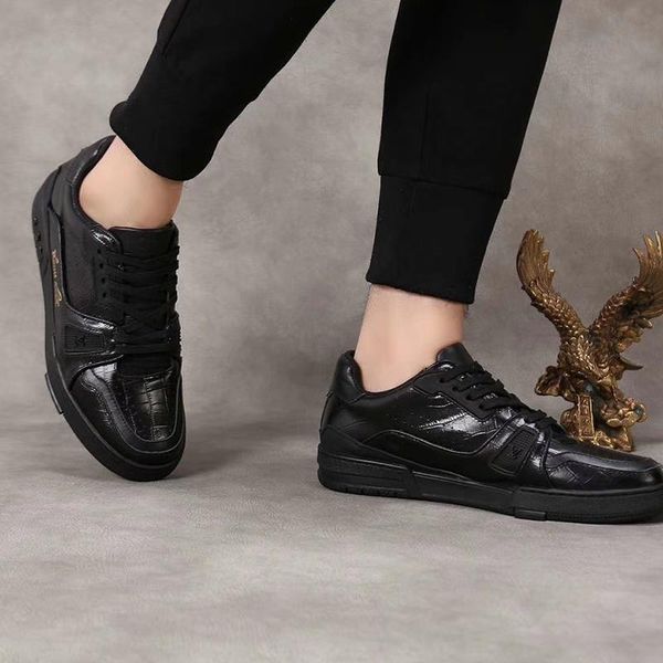 

trainer sneaker men 's shoes lace -up fashion shoes outdoor walking comfortable footwears low luxury casual men shoes, Black